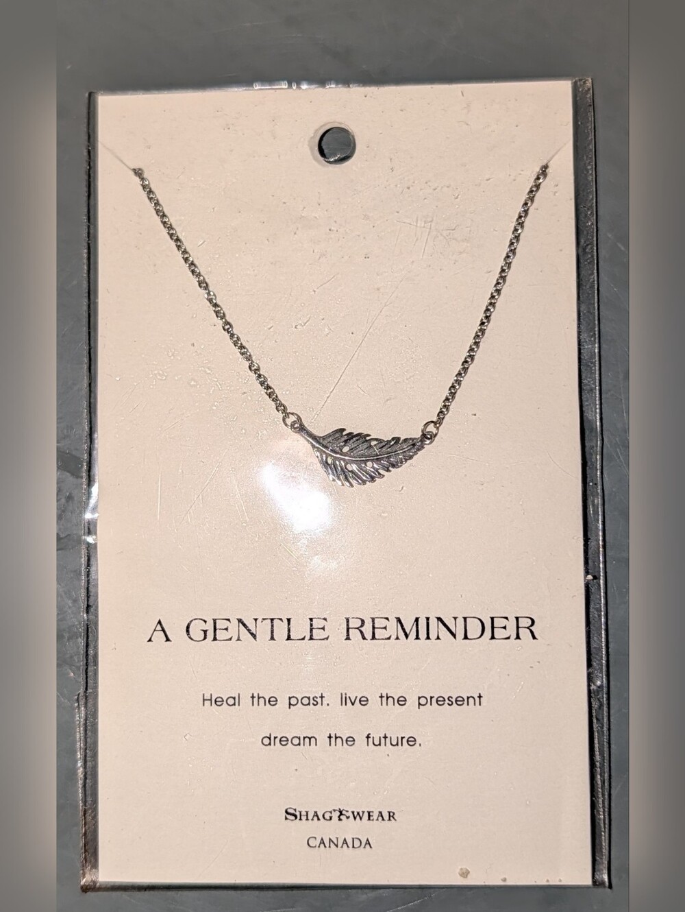 NWT Inspirational Silver Dainty Feather Necklace necklace.
